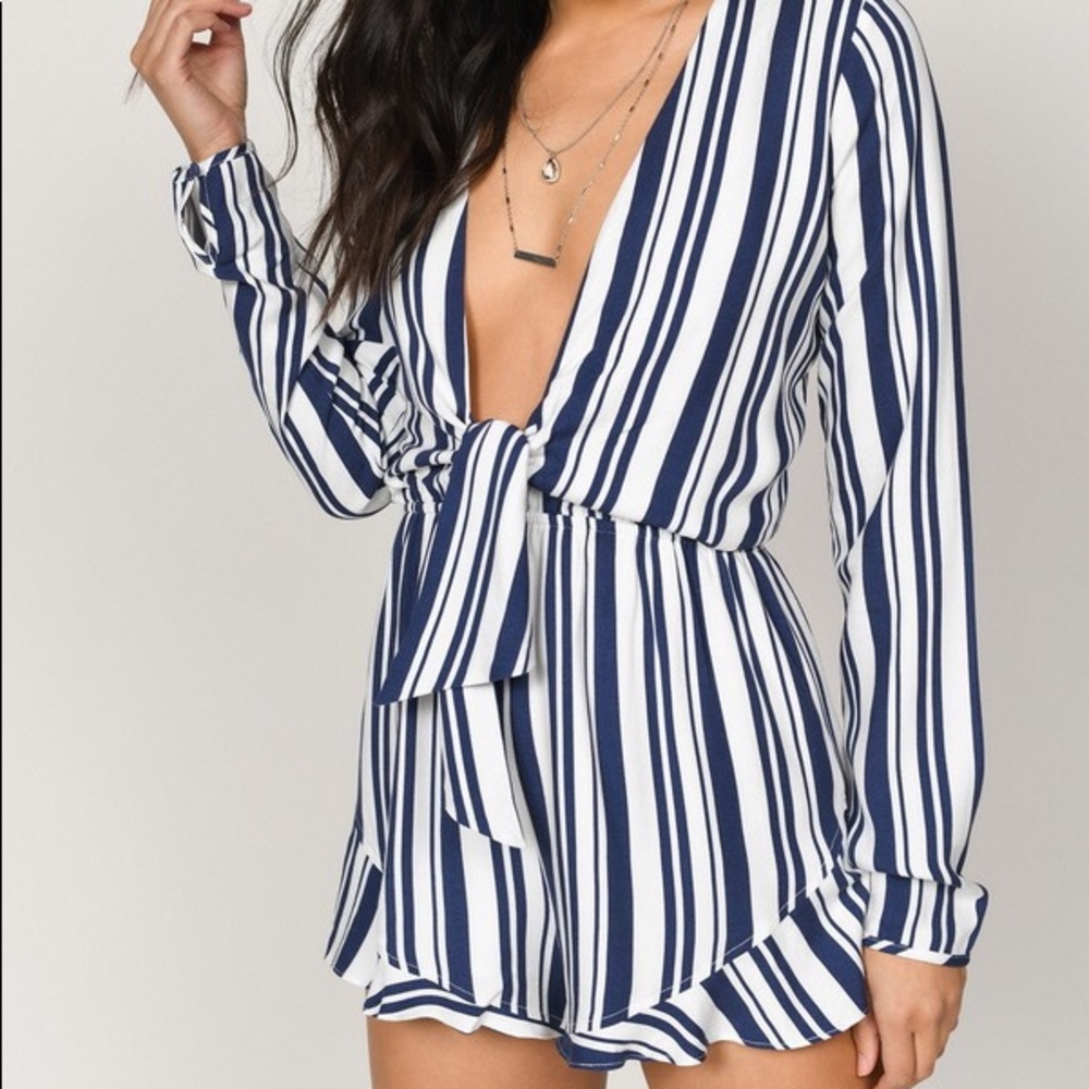 Blue and white striped Romper - Picture 2 of 3